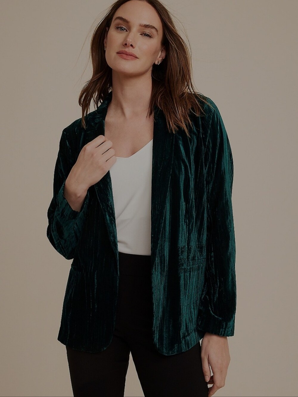 NWT Maurices Green Velvet Blazer Size M